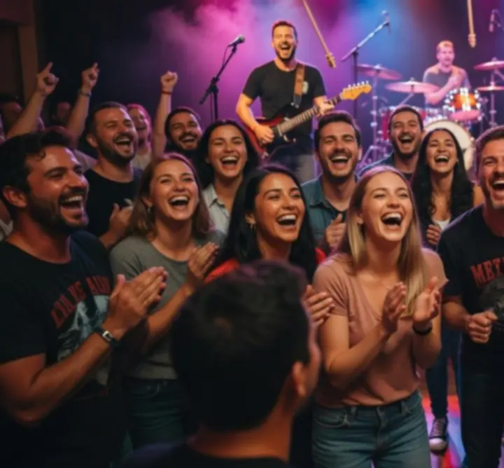 Korábbi koncert közönsége felemelt kezekkel