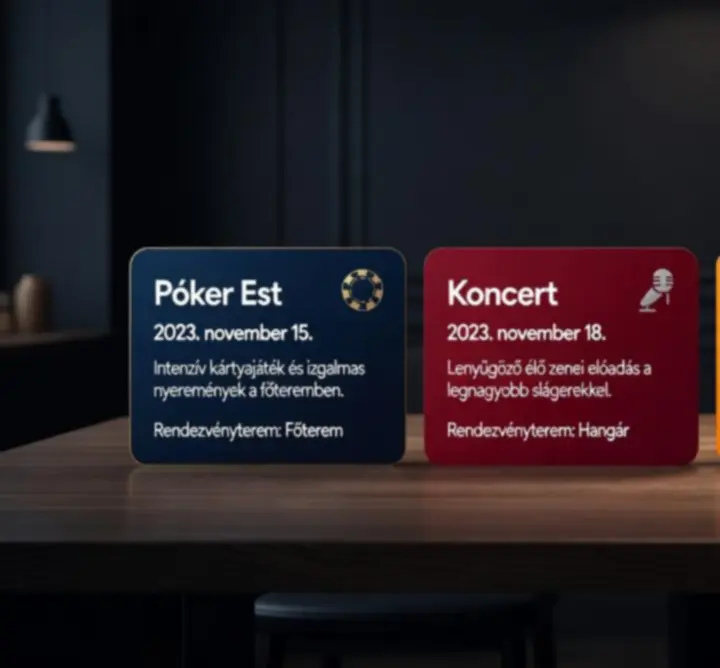 Kiemelt közelgő élő események vizuális összeállítása